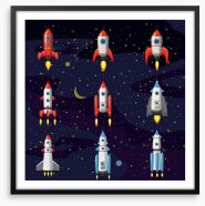 Rockets and Robots Framed Art Print 195284185