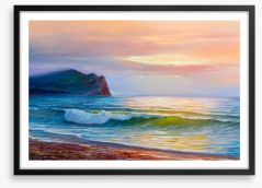 Sunset waves Framed Art Print 195507452
