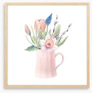 Pink jug bouquet