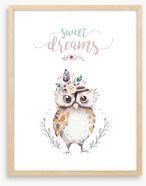 Sweet dreams owl Framed Art Print 197669575
