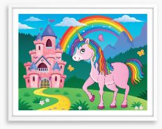 The unicorn castle Framed Art Print 198451184