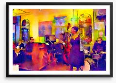 The jazz cafe Framed Art Print 201078797