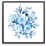 Sky blue blooms Framed Art Print 202605732