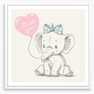 Love you elephant Framed Art Print 204155076
