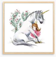 Unicorn hugs Framed Art Print 204381555