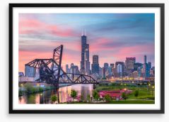 Chicago blush Framed Art Print 206225168
