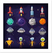 Rockets and Robots Art Print 206730046
