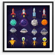 Rockets and Robots Framed Art Print 206730046