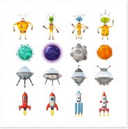 Rockets and Robots Art Print 206943328