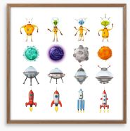 Rockets and Robots Framed Art Print 206943328