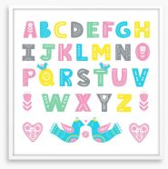 Alphabet and Numbers Framed Art Print 207263003