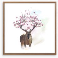 Spring deer Framed Art Print 207476987