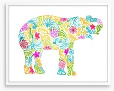 The elephant garden Framed Art Print 207804722