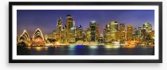 Sydney lights panorama Framed Art Print 208218528