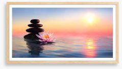 Waterlily sunset Framed Art Print 209737801