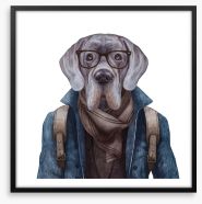 Hipster hound Framed Art Print 210814968