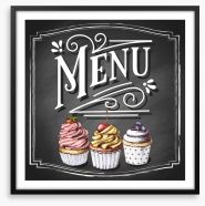 Cupcake menu Framed Art Print 210996987