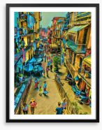 Monterosso streetscape Framed Art Print 211850753