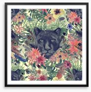 Panther in the garden Framed Art Print 213053388