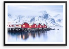 Lofoten Islands bay Framed Art Print 213524156