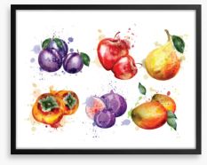 Summer fruit splash Framed Art Print 213588872