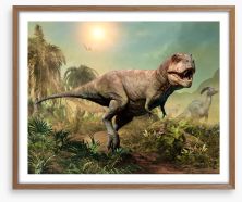 Tyrannosaurus run Framed Art Print 214101651