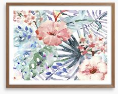 Ferns and flowers Framed Art Print 216449332