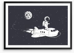 Space shuttle surf Framed Art Print 217361228