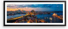 Sydney glow panorama Framed Art Print 217537579
