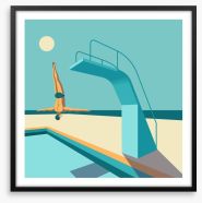 Diving into summer Framed Art Print 218254100