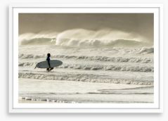 Into the surf Framed Art Print 221100311