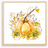 The sunflower pumpkin Framed Art Print 223513283