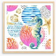 Summertime seahorse Framed Art Print 224293889