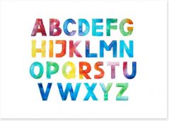 Alphabet and Numbers Art Print 226733480