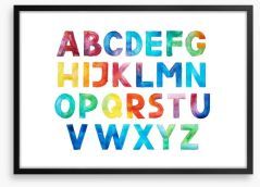Alphabet and Numbers Framed Art Print 226733480