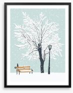 Watching the snow Framed Art Print 228668670