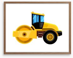 Yellow road roller Framed Art Print 228869631