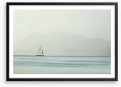Sailing into the mist Framed Art Print 230593791