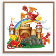 Knights and Dragons Framed Art Print 230793635