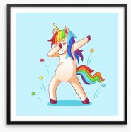 Dab dancing unicorn Framed Art Print 231534245