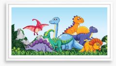 Dino jamboree Framed Art Print 232143027