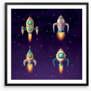 Rockets and Robots Framed Art Print 232233023