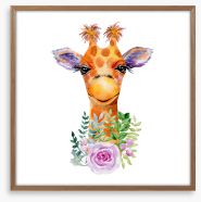 Giraffe bouquet Framed Art Print 235672128