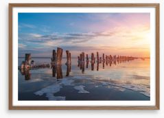 Salty lake sunset Framed Art Print 235792721