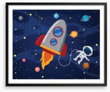 Spaceship selfie Framed Art Print 235815895