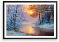 Snowy river sunset Framed Art Print 236331227