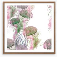 Jellyfish blush Framed Art Print 239428262