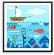 On the open ocean Framed Art Print 240455097