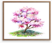 Cherry tree hill Framed Art Print 241710321