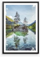 Lake Hintersee island Framed Art Print 242006514